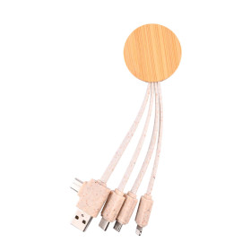 Round Bamboo Eco Charging Cable